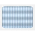 thumbnail image 1 of Checkered Bath Mat, Little Squares and Stripes Pastel Color Gingham Repeating Rows Vintage Tile, Non-Slip Plush Mat Bathroom Kitchen Laundry Room Decor, 29.5 X 17.5 Inches, Pale Blue White, Ambesonne, 1 of 2