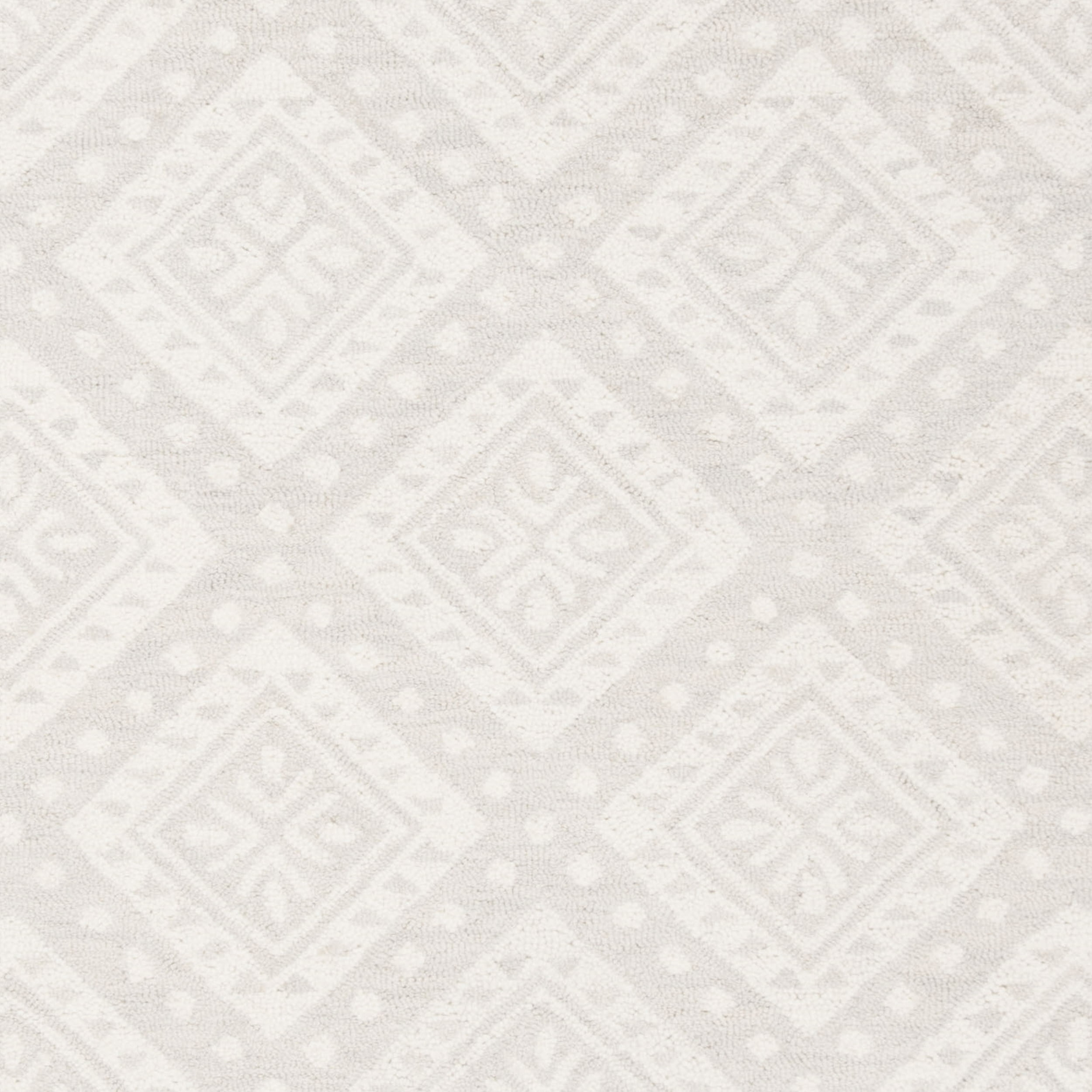 SAFAVIEH Micro-Loop Regis Geometric Aztec Wool Area Rug, Ivory/Grey, 5' x 8'