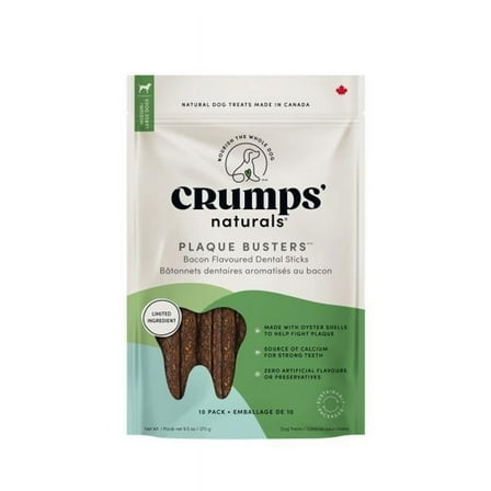 Crumps Naturals  7 in. Plaque Buster Bacon Dog Treat, Pack of 8