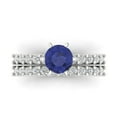 thumbnail image 2 of Clara Pucci 18K White Gold 1.66 Simulated Tanzanite Engraveable Engagement Ring + Wedding Band Set, 2 of 7