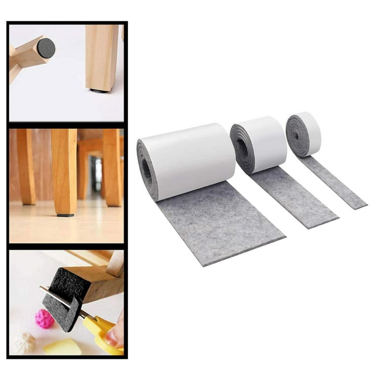 3 Packs Heavy Duty Felt Strip Roll with Adhesive Backing Self
