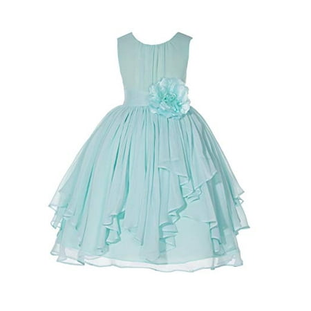 Princess Bodice - Ekidsbridal Yoryu Chiffon Ruched Bodice Rhinestone Flower Girl Dress Ballroom Gown Daily Dresses Pageant Dresses Birthday Girl Dress Princess Dresses Toddler Girl Dresses Special Occasion Dresses 162F