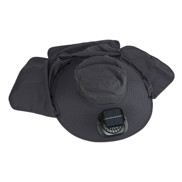 Sombrero De Ala Ancha Para El Sol Con Ventilador Solar, Sombrero De Pesca Al Aire Libre De 3 Velocidades De Viento, Carga Solar Y USB, Sombrero De Cubo Para El Sol Para Hombres