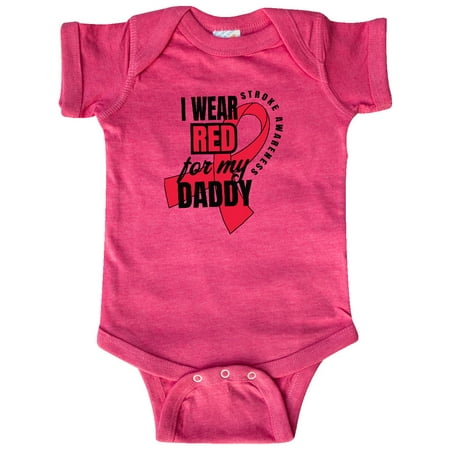 

Inktastic I Wear Red For My Daddy Stroke Awareness Gift Baby Boy or Baby Girl Bodysuit