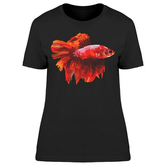 Red Colorful Siamese Betta Fish T-Shirt Women -Image by Shutterstock, Female Large