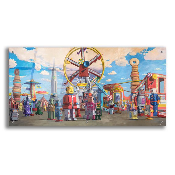 Epic Art 'Fairgrounds' by Eric Joyner, Acrylic Glass Wall Art, 48"x24"