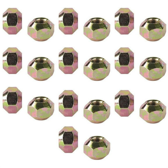 Wheel Lug Nuts, Steel, 7/16 Inch RH Fine, Double Taper, 20 Pack