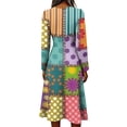 thumbnail image 4 of Women's Boho Floral Maxi Dress Summer Floral Long Sleeve V Neck Dresses Long Loose Casual Floral Dresses, 4 of 5