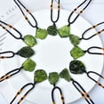 thumbnail image 3 of Dress Choice Moldavite Crystal Necklace for Women Men-Irregular Gemstone Pendant Adjustable Braided Rope Meteorite Necklace Healing Stone Pendant Daily Life Jewelry, 3 of 8