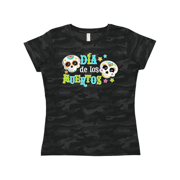 Inktastic DÃa de los Muertos happy decorative skulls Women's T-Shirt