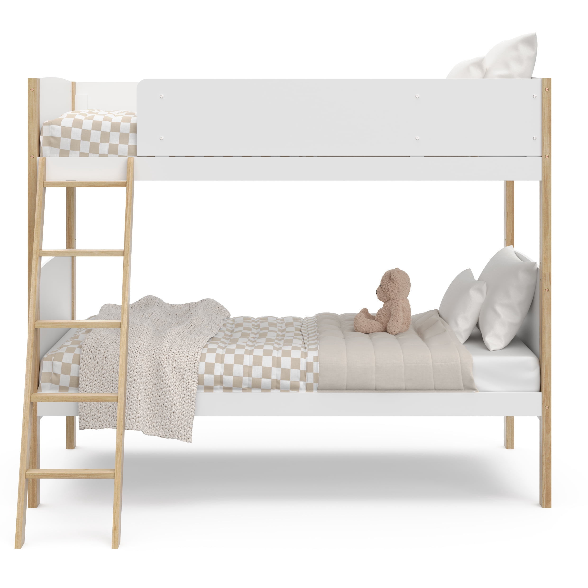Storkcraft Next Delray Twin-over-Twin Bunk Bed, White with Natural