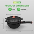 thumbnail image 7 of Nutrichef 4L Electric Frying Pan & 4L Steamer  Multifunctional Portable 1000W Non-Stick Pot for Cooking  Durable Heat Safe Handle  Touch Control Panel  Electric Hot Pot  Black, 7 of 7