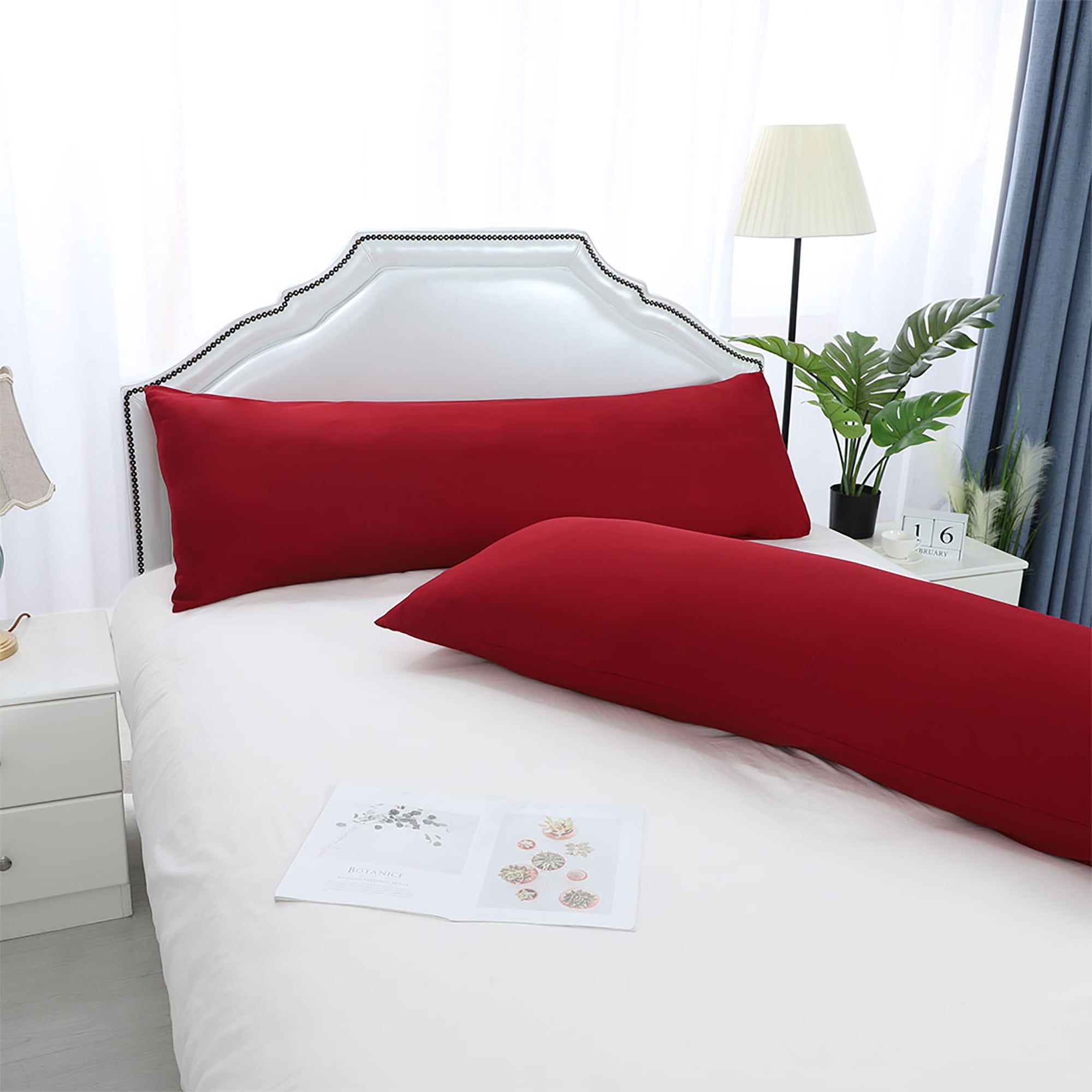 SilkySoft 2pcs Wine Red Pillowcases Pillow Case Covers Microfiber 20