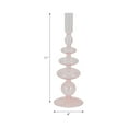 thumbnail image 4 of Decorative Glass Candle Holder for Taper Candles - Modern Candlestick Holder with Disc and Sphere Design for Table Decor - Pair with Gold Centerpieces for Tables and Living Room Display - 11", Pink, 4 of 10