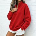 thumbnail image 6 of Horkkom Quarter Zip Pullover Women Casual Loose Soft Tops Oversized Fall Winter Sweatshirt L, Gifts for Women, 6 of 6