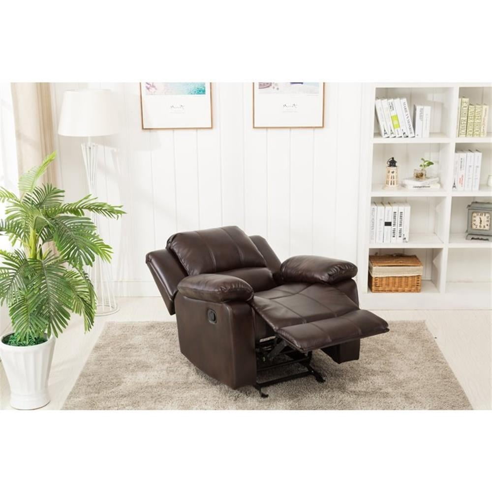Comfort Pointe Clifton Burnished Brown Faux Leather Glider Rocker Recliner