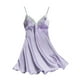 thumbnail image 1 of Gibobby Pijamas mujer calientitas Camisón de verano para mujer, tirantes de encaje, Sexy, cuello en V, suelto, ropa de dormir de tamaño para mujer(Morado,M), 1 of 2