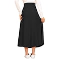 thumbnail image 3 of INSPIRE CHIC Maternity Skirt with Pockets Over Belly Maxi High Waist A-line Solid Stretchy Work Skirt Stretchy Office Wear Large Black, 3 of 6