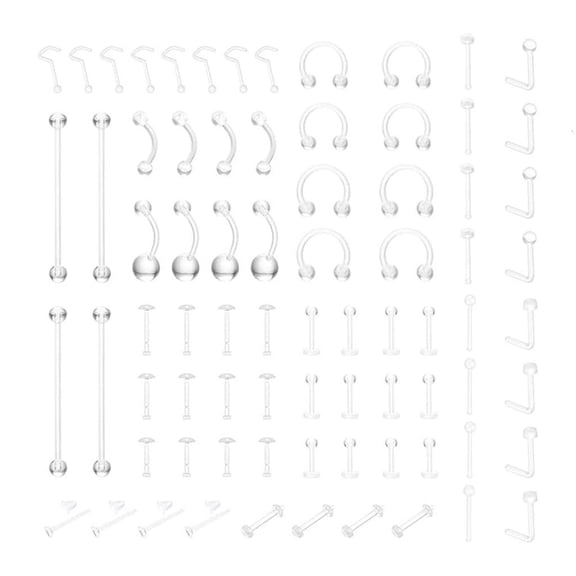 Osdhezcn Easy Clean Acrylic Piercing Jewelry Waterproof Accessories for Sensitive Skin