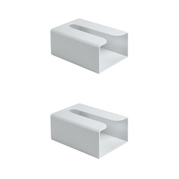 Wosthever Caja de pañuelos de baño montada en la pared Caja de almacenamiento de papel de cocina Organizador de servilletas de baño sin gris 2piezas