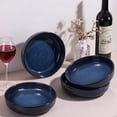 thumbnail image 4 of Onader Pasta Bowls Set of 4, 35oz Stoneware Large Pasta Bowls, Wide & Shallow Pasta Plates for Salad Soup Dessert, Microwave and Dishwasher Safe - Deep Sea Blue, 4 of 10