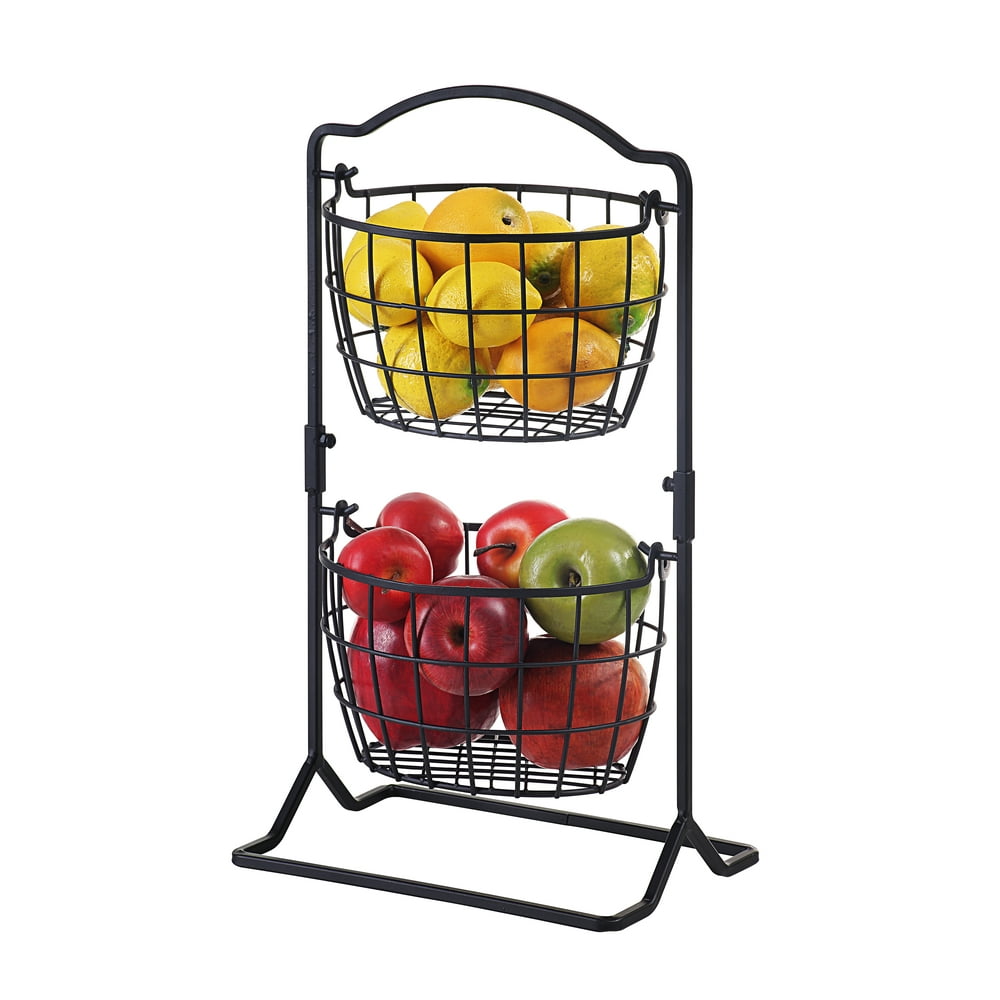 SunnyPoint 2Tier Metal Mini Countertop Fruit Storage Basket Walmart