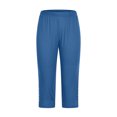 thumbnail image 4 of Lenpel Capri Leggings for Women Soft Casual High Waisted Slim Cropped Athletic Yoga Pants Running Workout Capris, 4 of 6