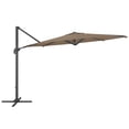 thumbnail image 3 of CorLiving 11.5ft Deluxe Tilting and Rotating Offset Patio Umbrella with Aluminum Frame and Durable Canopy, Brown, 3 of 11