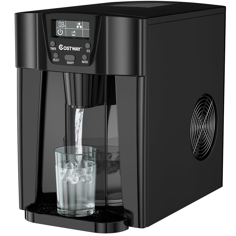 Costway 2 In 1 Ice Maker Water Dispenser Countertop 36Lbs/24H LCD