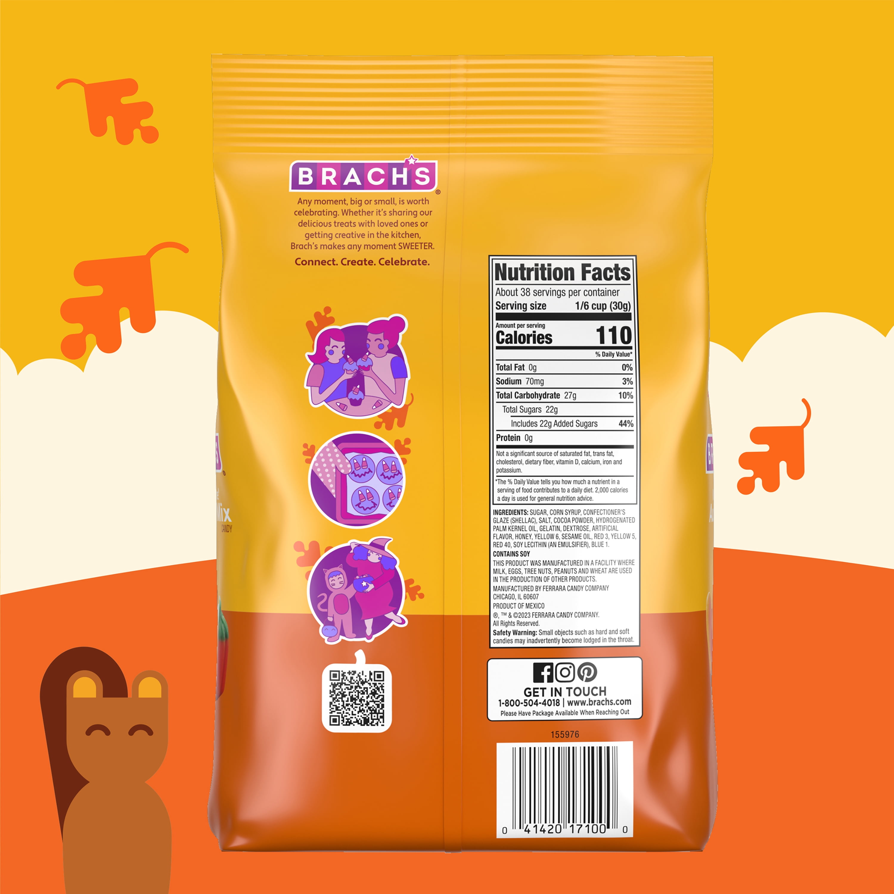 (3 pack) Brach's Assorted Flavors Autumn Mix Candy, Halloween Candy, 40 oz Bag