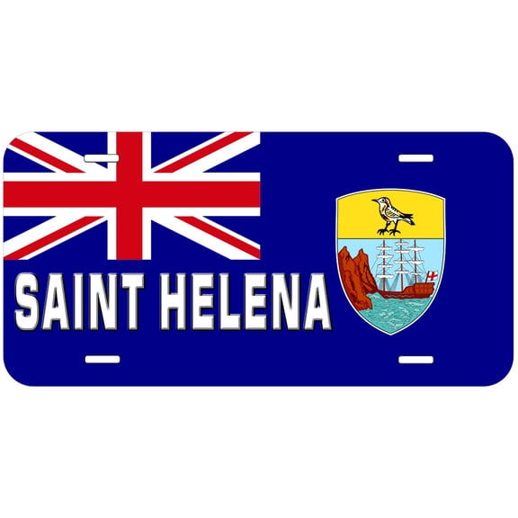 Saint Helena, Ascension And Tristan Da Cunha Flag With Territory Name Novelty Car Auto License Plate