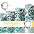 thumbnail image 6 of Turquoise Boho Flowers Blackout Curtains for Bedroom/Living Room, Thermal Insulated Kitchen Curtains, Modern Luxurious Geometric Floral Grommet Darkening Window Treatment Drapes 52"x63"x2, 6 of 8