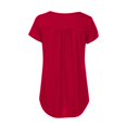 thumbnail image 4 of Wycnly Womens Blouses and Tops Dressy Flowy Pleated Swing Button Down Plus Size Henley Shirts Tunic 2024 Summer V-Neck Short Sleeve Solid Casual Blouses Red l, 4 of 6