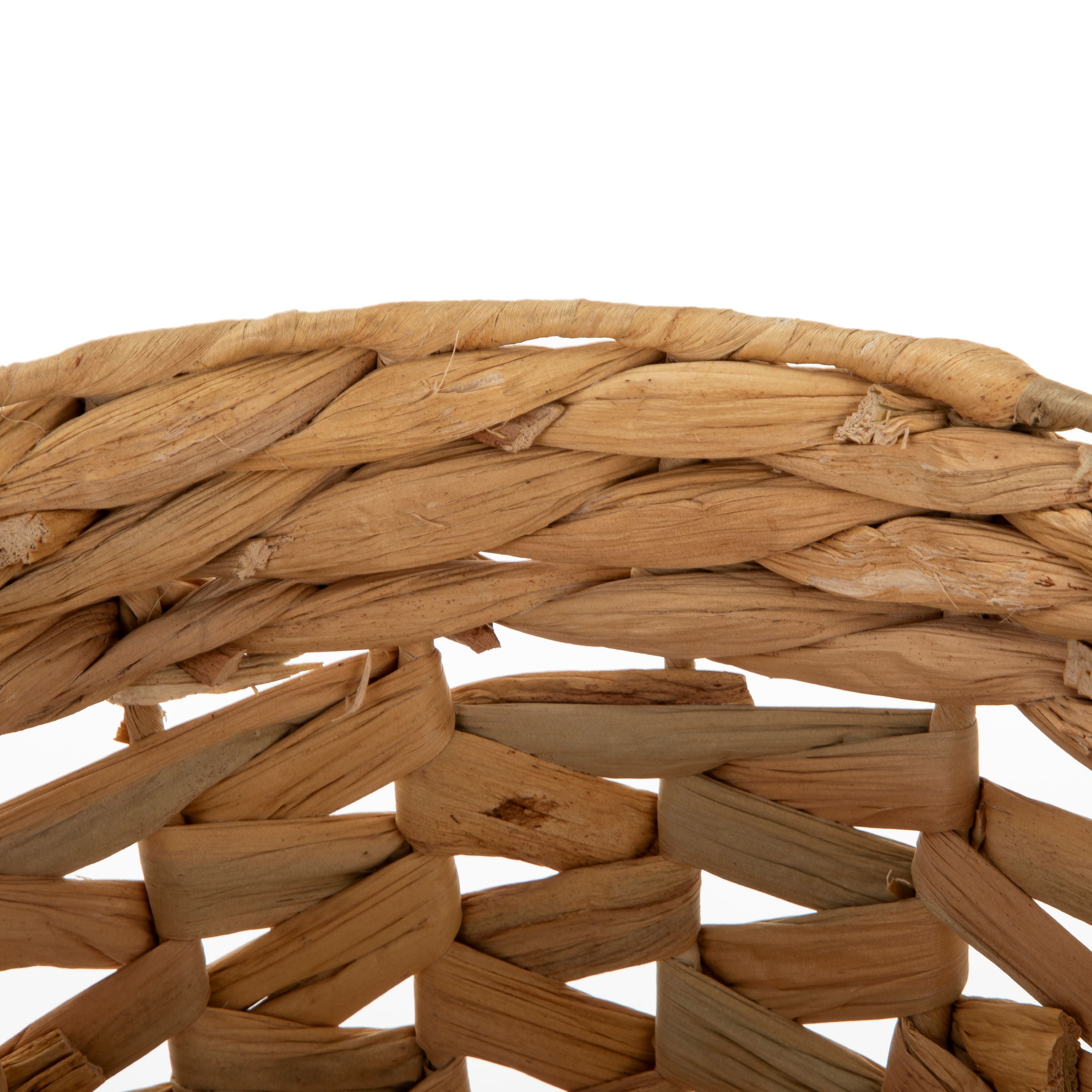 Homezone 7" Open-Weave Tapered Natural Water Hyacinth Basket