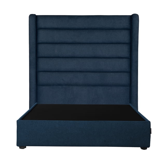 Box Base Cama Individual + Cabecera Polar Azul