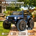 thumbnail image 3 of 24V Jeep Wrangler Rubicon Ride On Car 2 Seaters for Big Kids, Powered Ride On w/4 Wheels Spring Suspension, Parent Remote Control, LED Lights, Bluetooth, MP3, Ride On Toy for Ages 3-8, 3 of 9