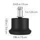 thumbnail image 2 of KAKOWELY 10Ud Tapones De Goma Para Sillas Rodantes Convertidor Fijo Para Uso En Oficina, 2 of 6