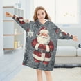 thumbnail image 5 of FORMRS Wearable Blanket Hoodie with Sleeves for Kids Cozy Flannel Sweatshirt, Christmas Santa, 5 of 7