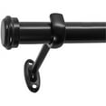 thumbnail image 1 of Decopolitan 27941-72ES 7/8-Inch End Cap Curtain Rod Set, 72 to 144-Inch, Black Espresso, 1 of 3