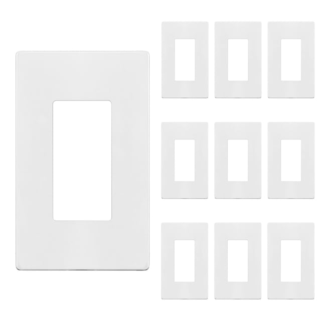 Placa de pared ENERLITES de policarbonato, 1 módulo, 12 x 7 cm, paquete de 10