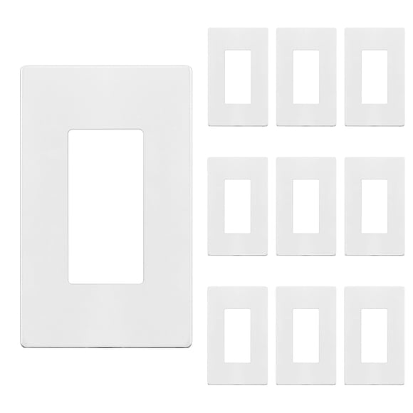 Placa de pared ENERLITES de policarbonato, 1 módulo, 12 x 7 cm, paquete de 10