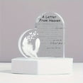 thumbnail image 3 of Memorial Acrylic Heart Sympathy Gift - "A Letter From Heaven" Comforting With Feathers Butterflies 4X4 Inch Keepsake For Loss Of Loved One Graveside Or Home Remembrance Gift, 3 of 7