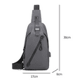 thumbnail image 2 of Bolso bandolera para hombre, bolso bandolera tipo mochila con puerto de carga USB, 2 of 5