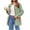 Green, variant on Makaor Fleece Coats for Women Collared Jacket Solid Zipper Long Sleeve Outerwear Soft Winter Warm Tops Clothes Pockets