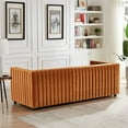 thumbnail image 5 of Sier Mid Century Modern Luxury Velvet Couch in Burnt Orange, 5 of 7