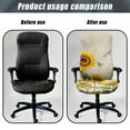thumbnail image 4 of Xixirimido Butterfly Dragonfly Sunflower Print Stretch Office Chair Cover Computer Chair Cover for Armrest Chair Universal Rotating Boss Chair Slipcovers High Back Desk Chair Seat Protector, Large, 4 of 6
