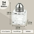 thumbnail image 4 of Juvale Set of 24 Mini Salt and Pepper Shakers (Glass and Stainless Steel, 0.5 oz), 4 of 7