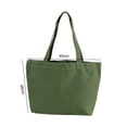 thumbnail image 5 of Shoulder Bag Foldable High Capacity Simple Style Reusable Soft Shoulder Straps Shopping Canvas Lightweight Casual Tote Bag for School,Green, 5 of 7