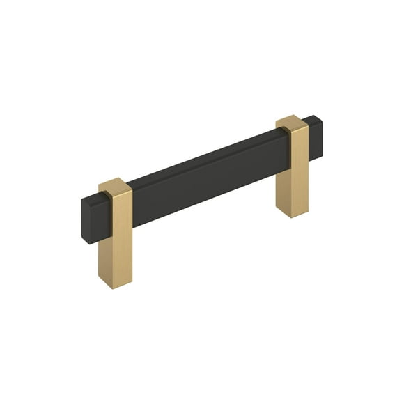Amerock Mulino 3-3/4 inch (96mm) Center-to-Center Matte Black/Champagne Bronze Cabinet Pull, BP36723MBCZ
