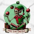 thumbnail image 2 of Christmas Skeleton Juggling Elf Graphic T Shirt Men or Women Brisco Brands S, 2 of 6